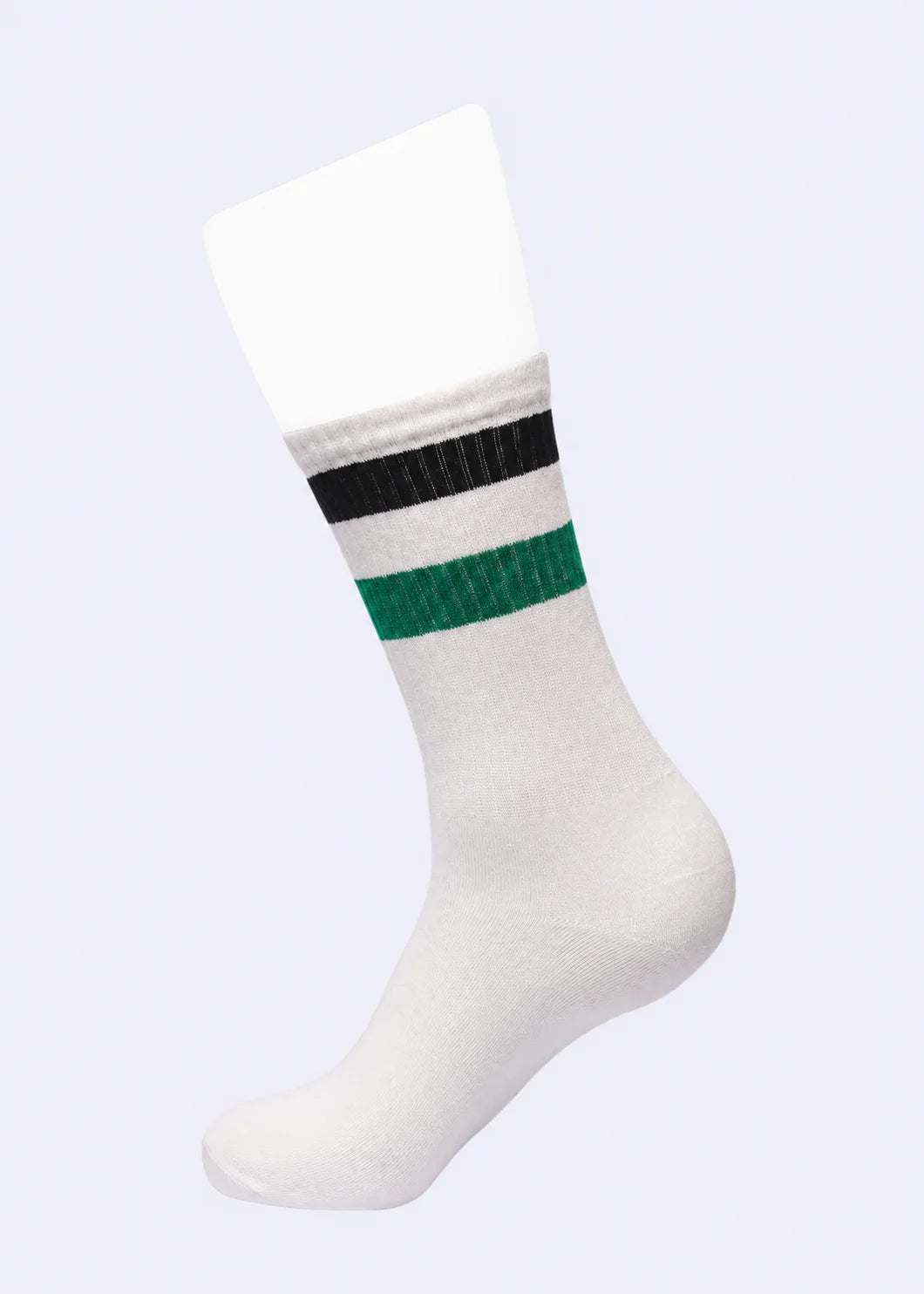 White Socks Green & Black