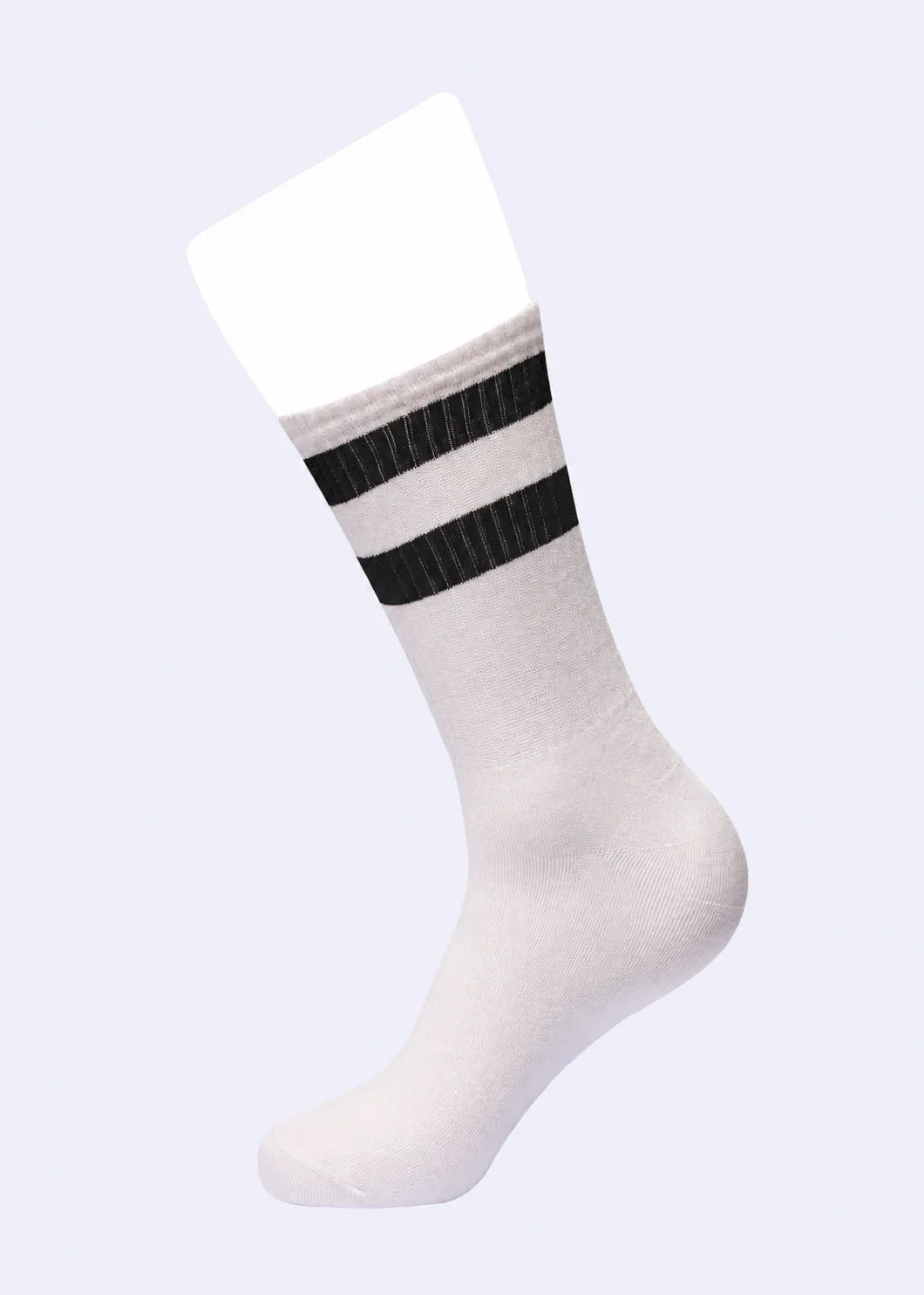 Black Double Stripe White Socks
