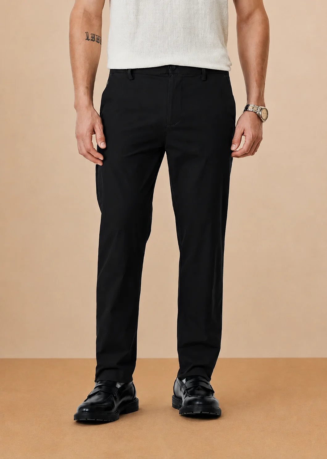 Black Stretch Chinos