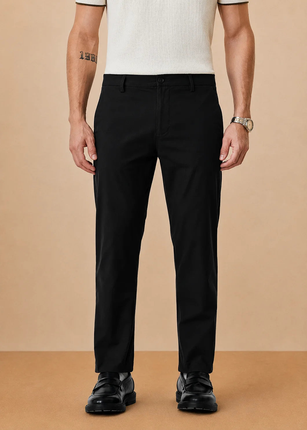 Black Stretch Chinos