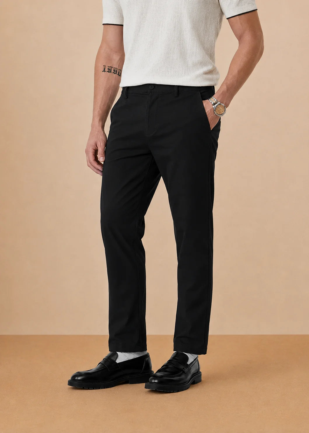 Black Stretch Chinos