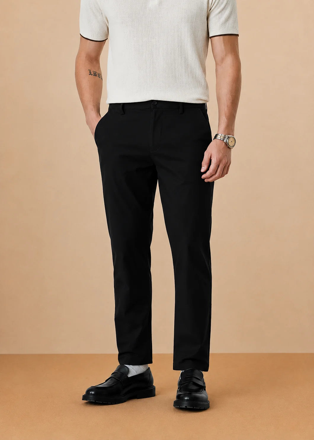 Black Stretch Chinos