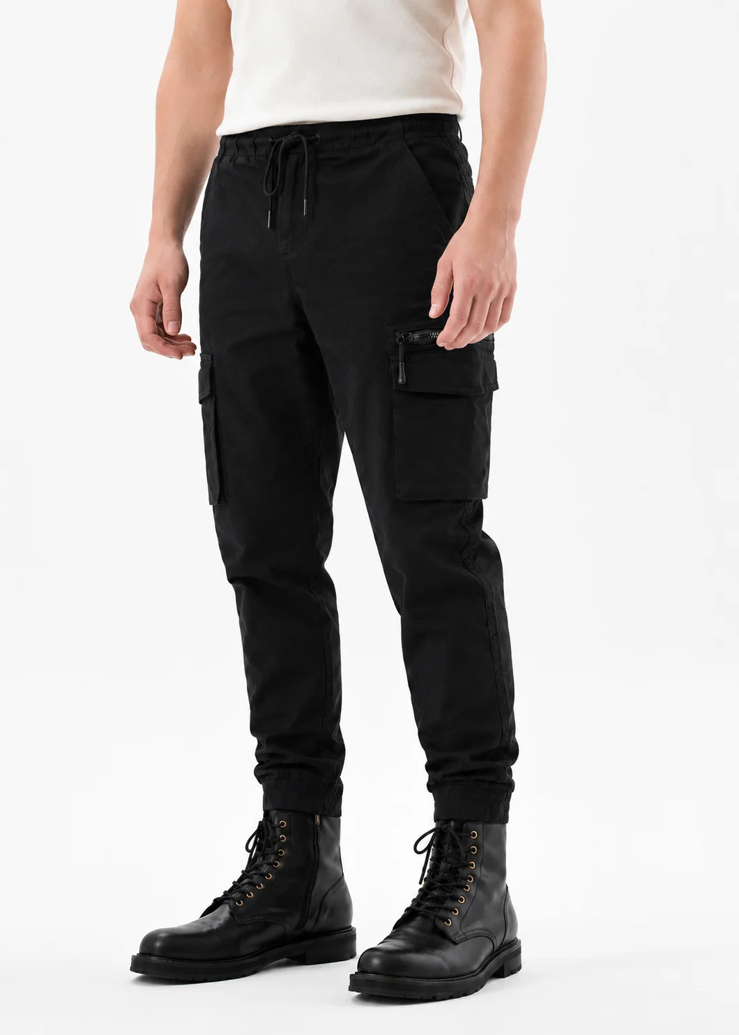 Black Utility Cargo Jogger Pant