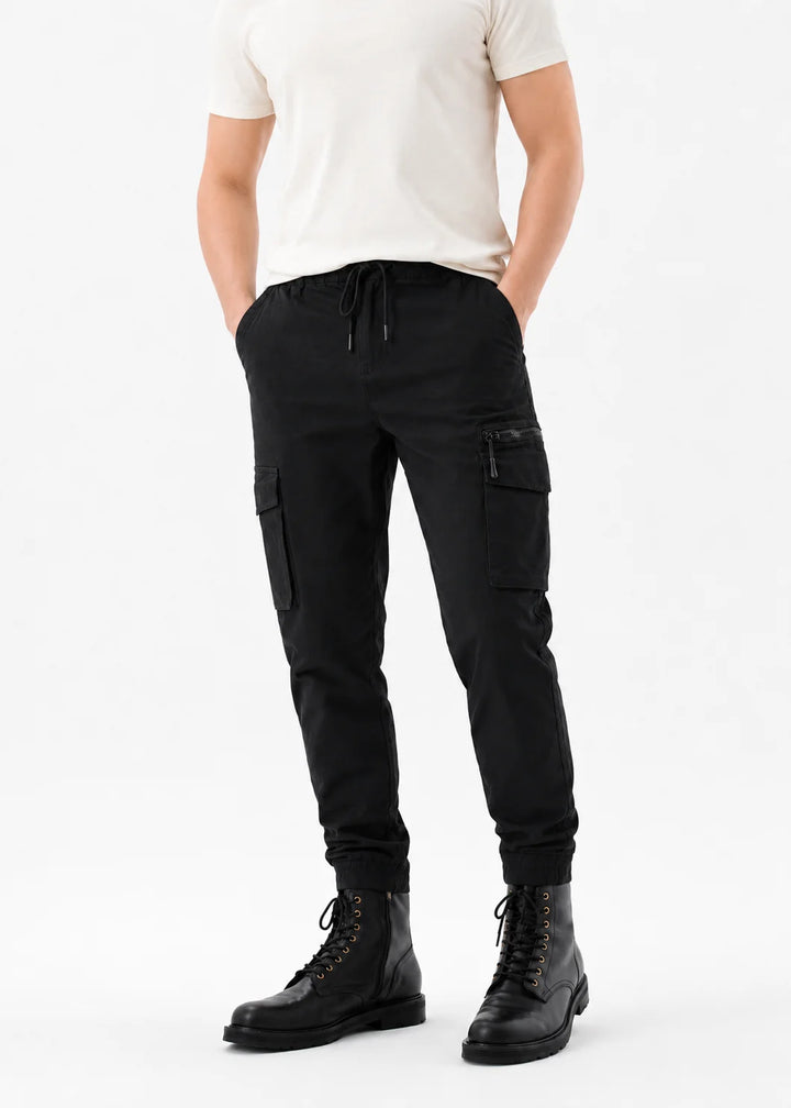Black Utility Cargo Jogger Pant