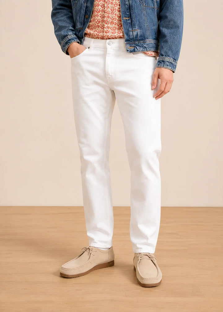 Pure White Stretch Denim Jeans