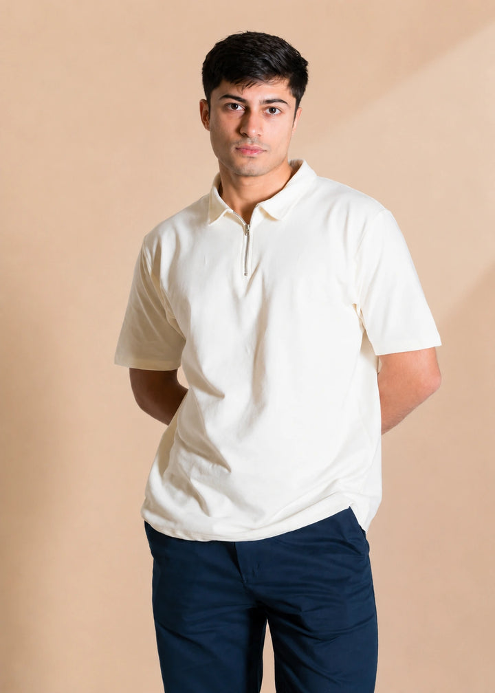 Lycra Terry Zipper Polo