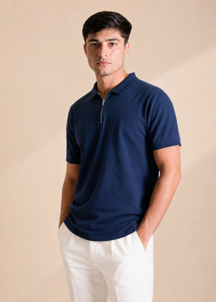 Heavyweight Lycra Terry Zipper Polo