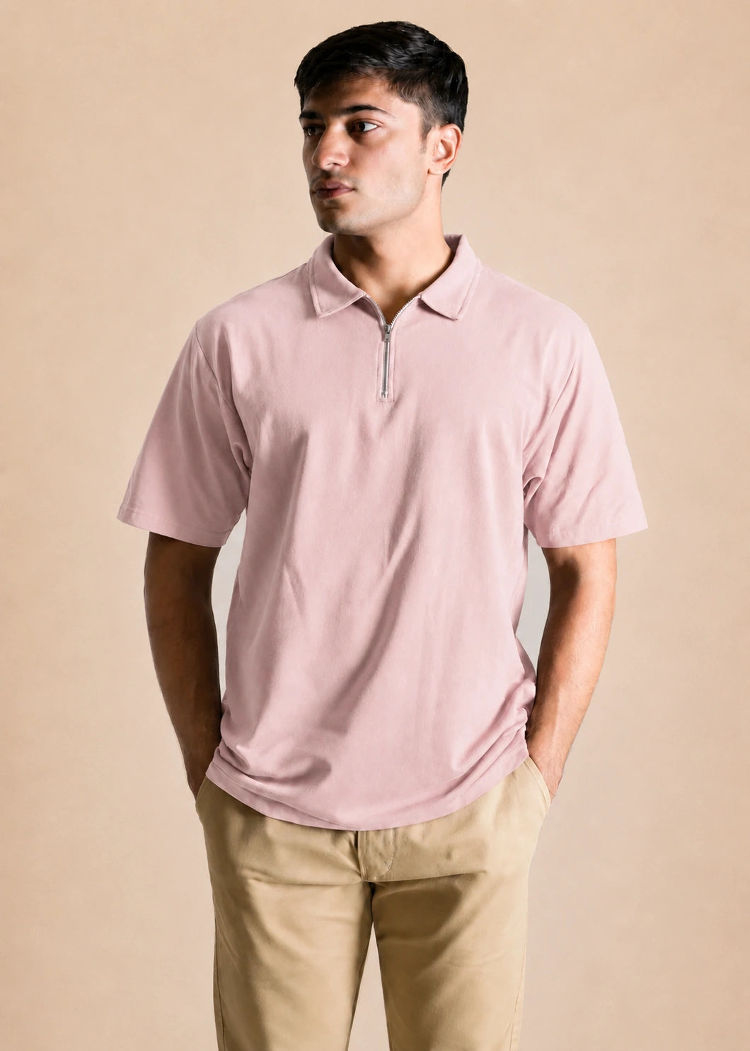 Lycra Terry Zipper Polo
