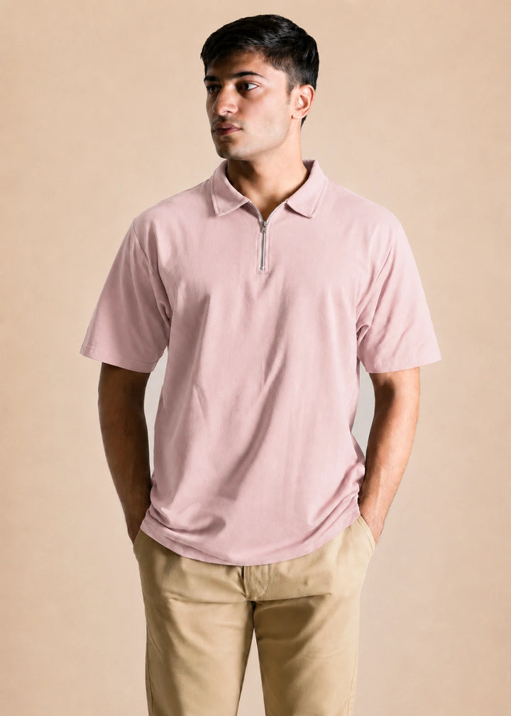 Lycra Terry Zipper Polo
