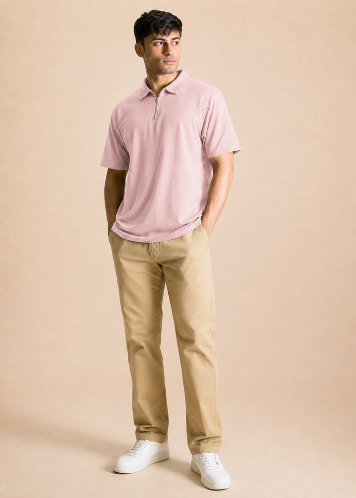Lycra Terry Zipper Polo