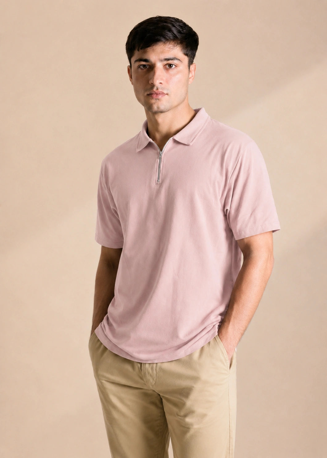 Lycra Terry Zipper Polo
