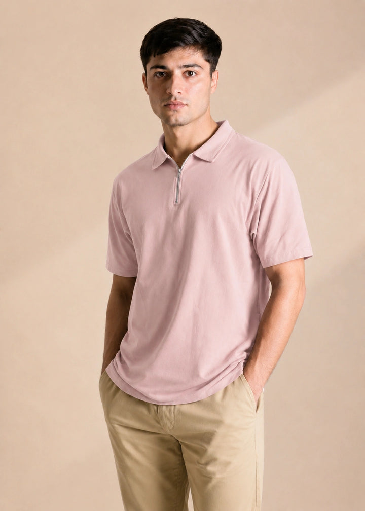 Lycra Terry Zipper Polo