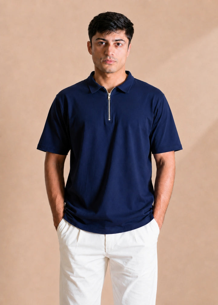 Heavyweight Lycra Terry Zipper Polo