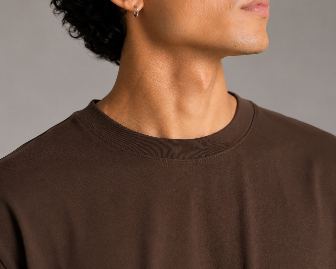 Stretch Box-Fit T-Shirt-Brown
