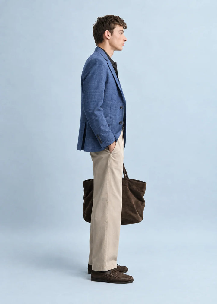 Royal Blue Tailored Check Blazer
