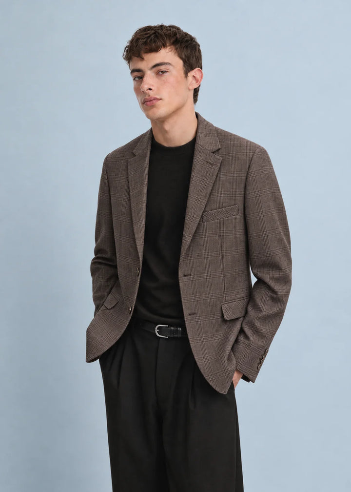 Espresso Tailored Check Blazer