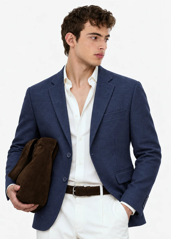 Navy Luxe Textured Blazer