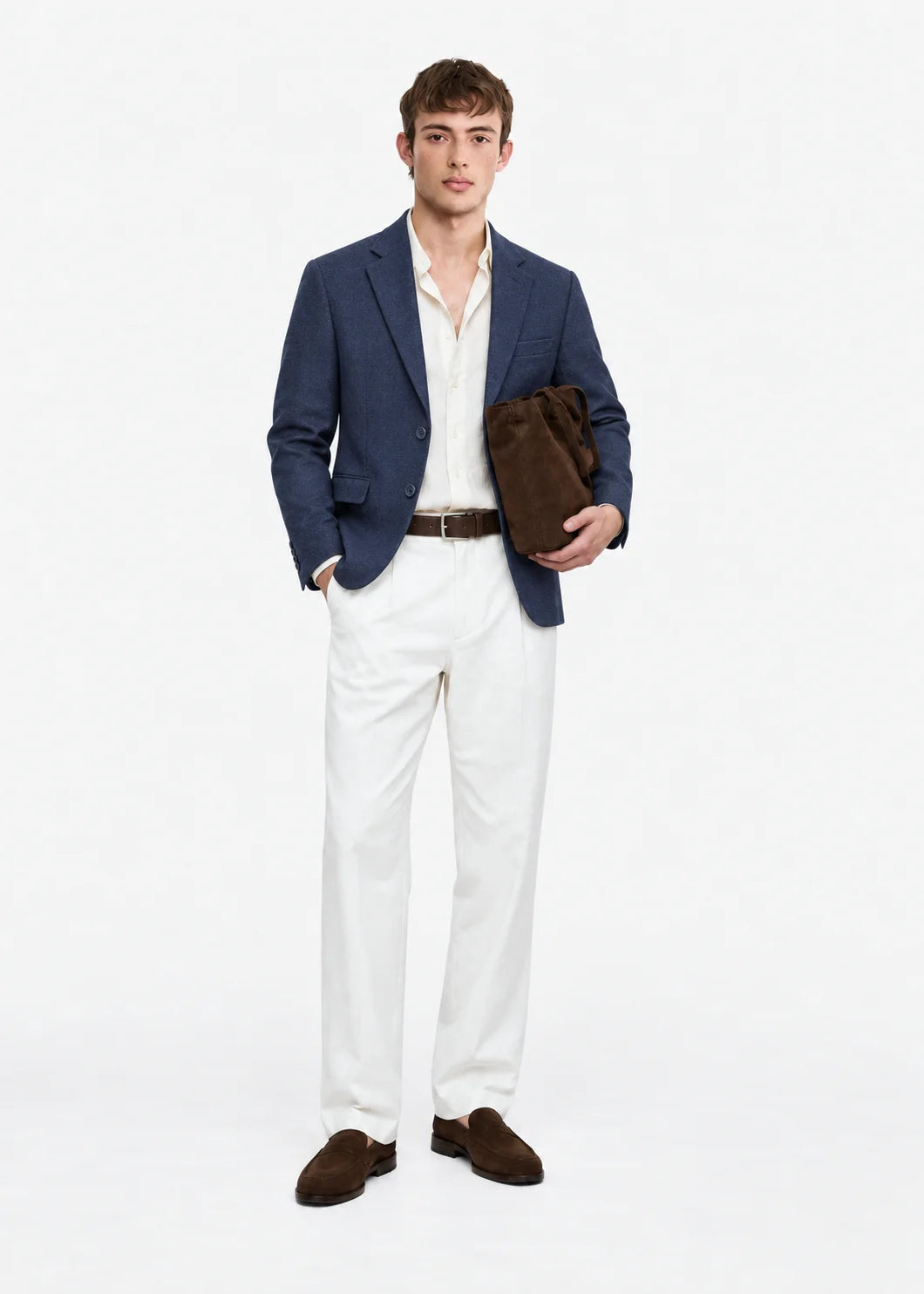 Navy Luxe Textured Blazer