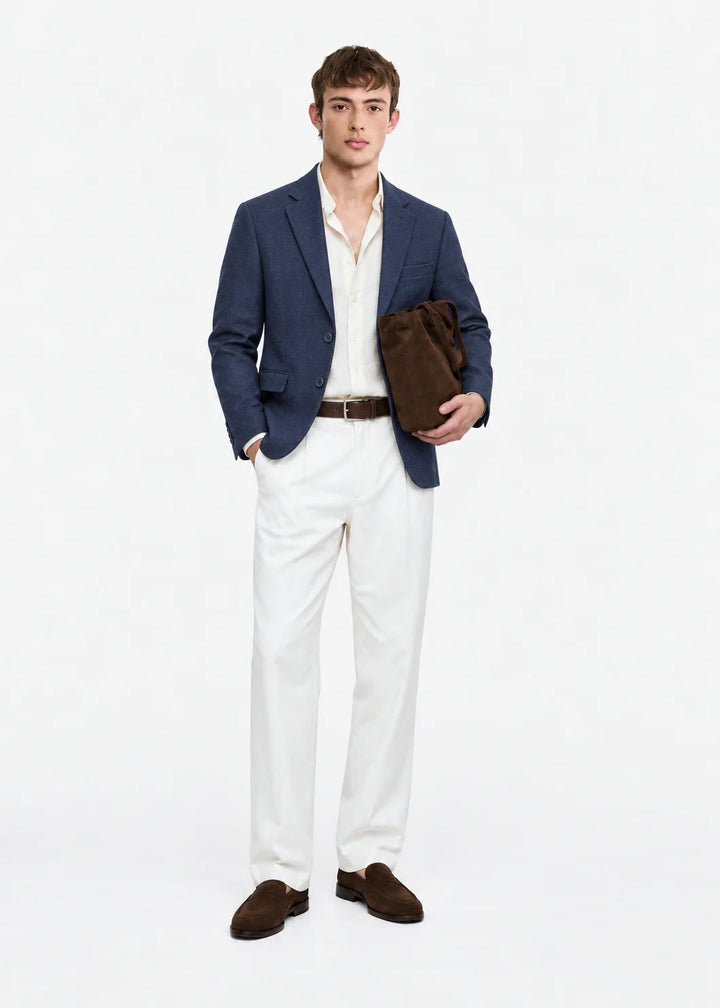 Navy Luxe Textured Blazer