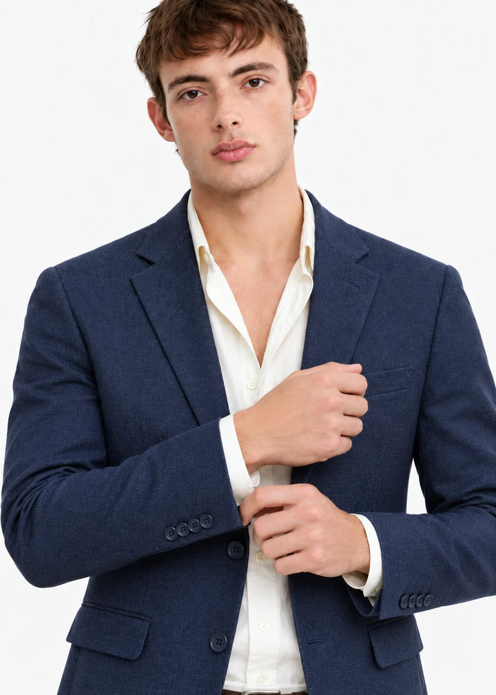 Navy Luxe Textured Blazer