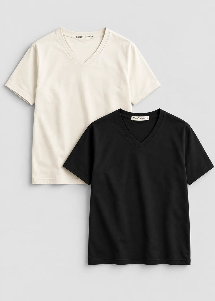 V-Neck Cotton Stretch T-Shirt