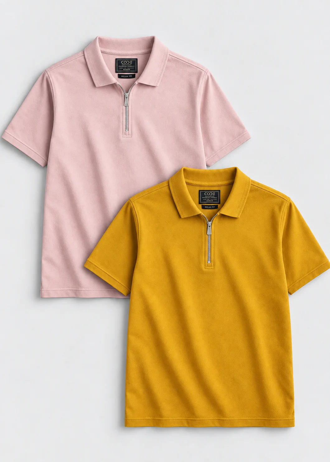 Relaxed Zipper Polo Shirts