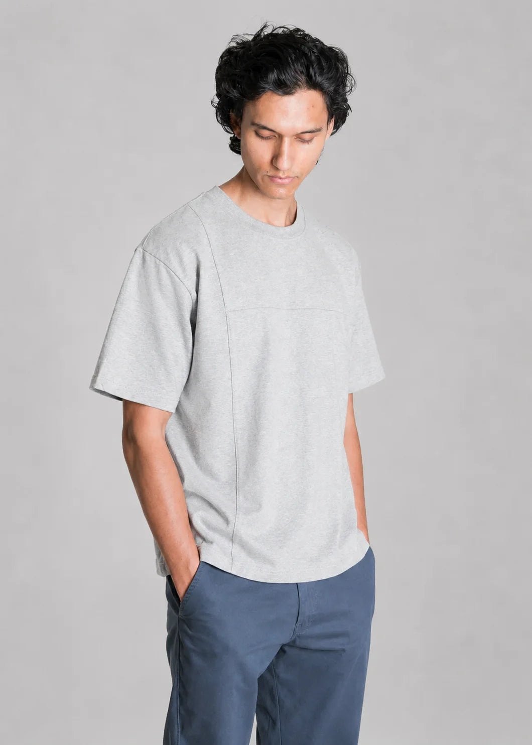 Seam Detail T-Shirt Pack of 2 - Grey & Mocha Brown
