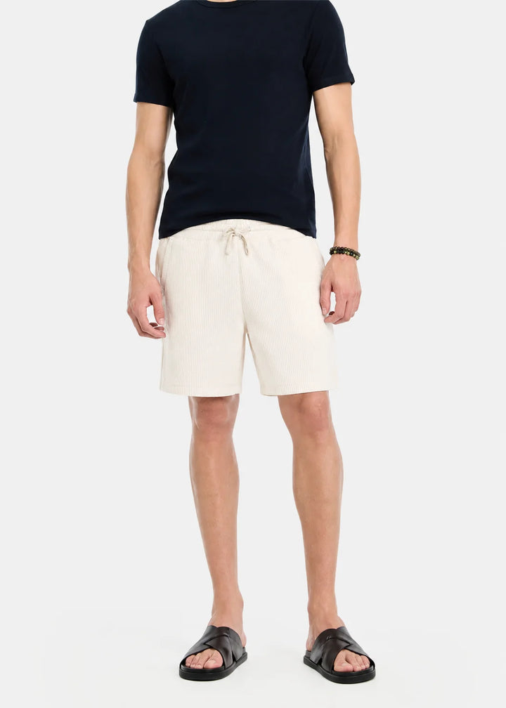 Ivory Waffle Knit Shorts
