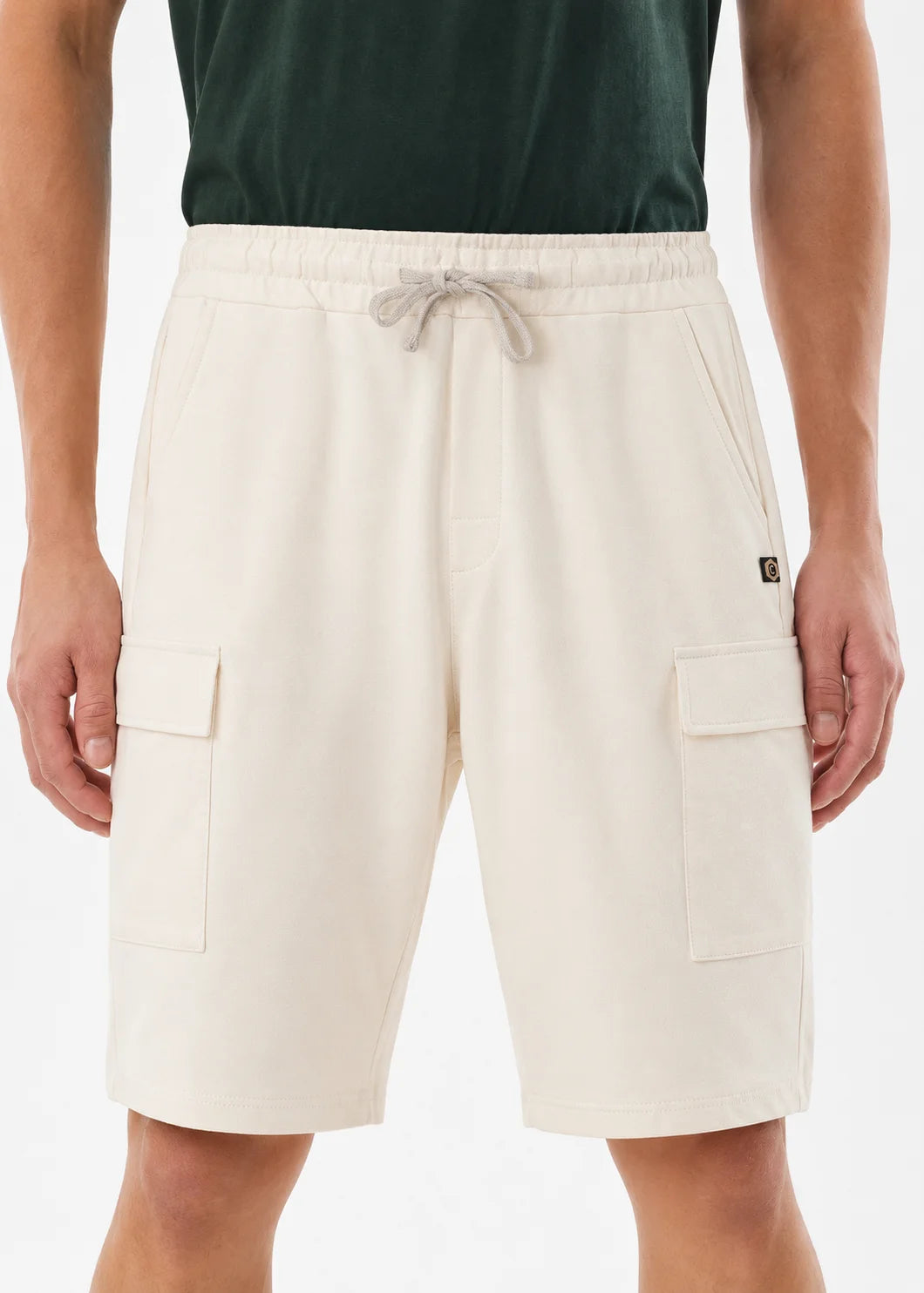Bone Cream Stretch Cargo Shorts
