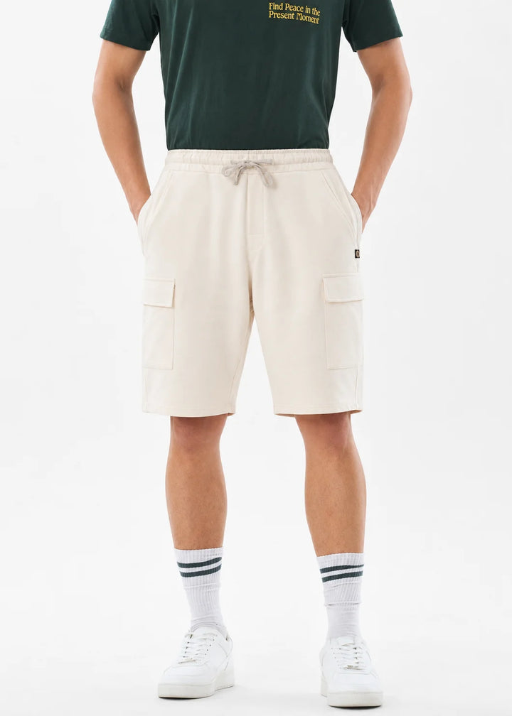 Bone Cream Stretch Cargo Shorts
