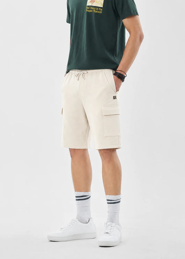 Bone Cream Stretch Cargo Shorts