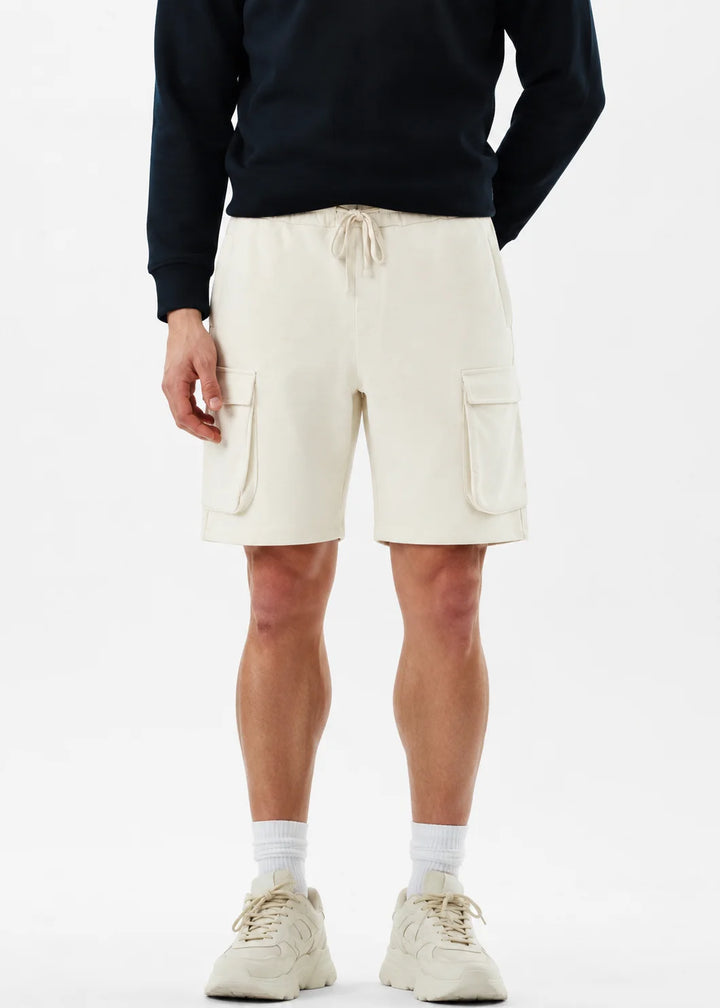 Ecru Luxe Terry Cargo Shorts