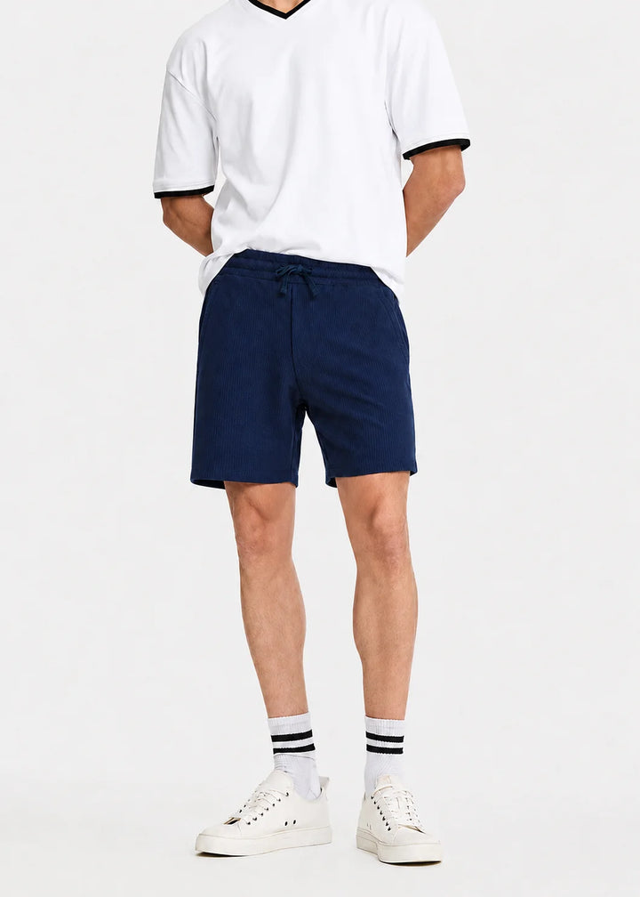 Midnight Navy Waffle Knit Shorts