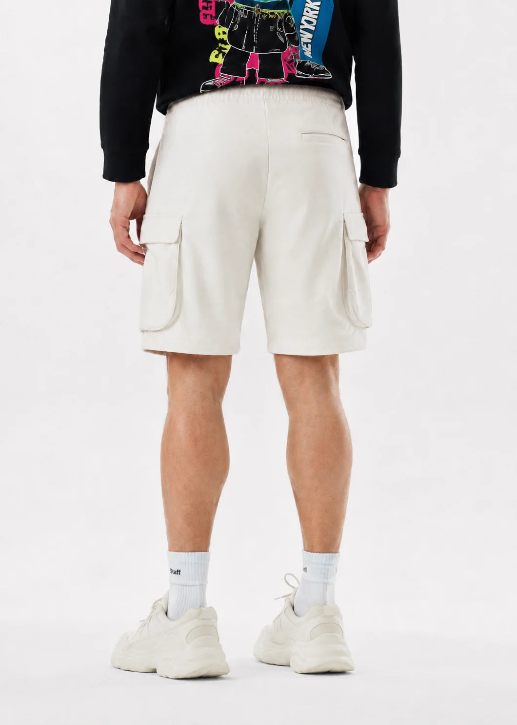 Ecru Luxe Terry Cargo Shorts