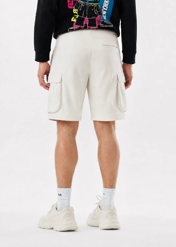 Ecru Luxe Terry Cargo Shorts