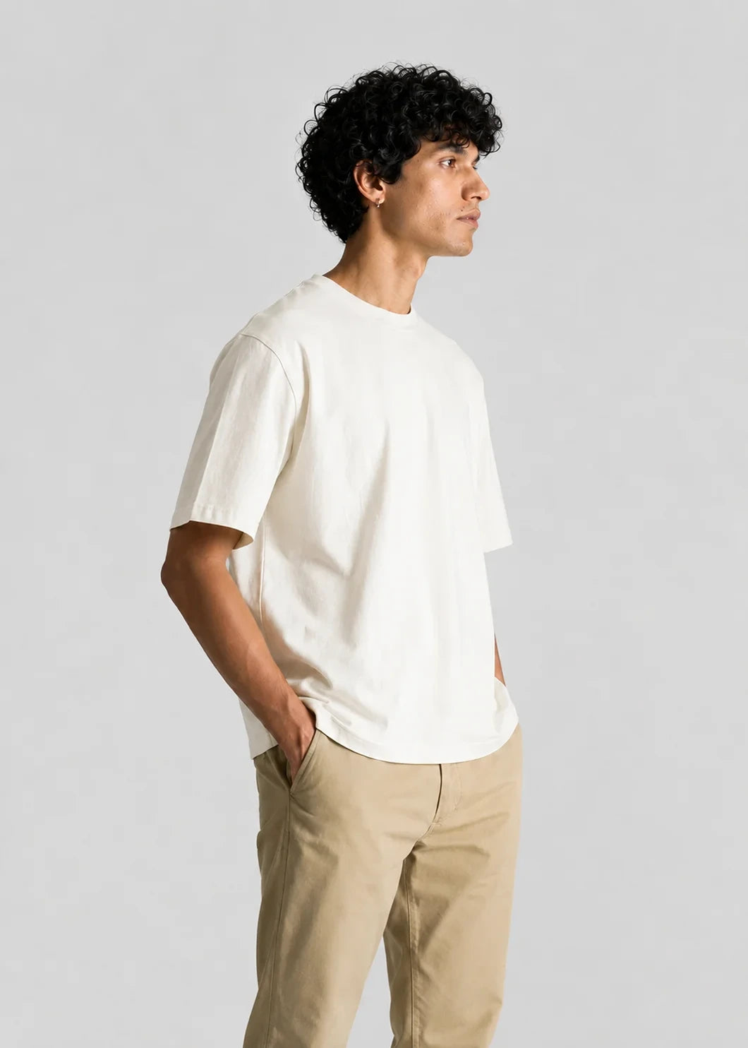 Heavy Box-Fit T-shirt — off white