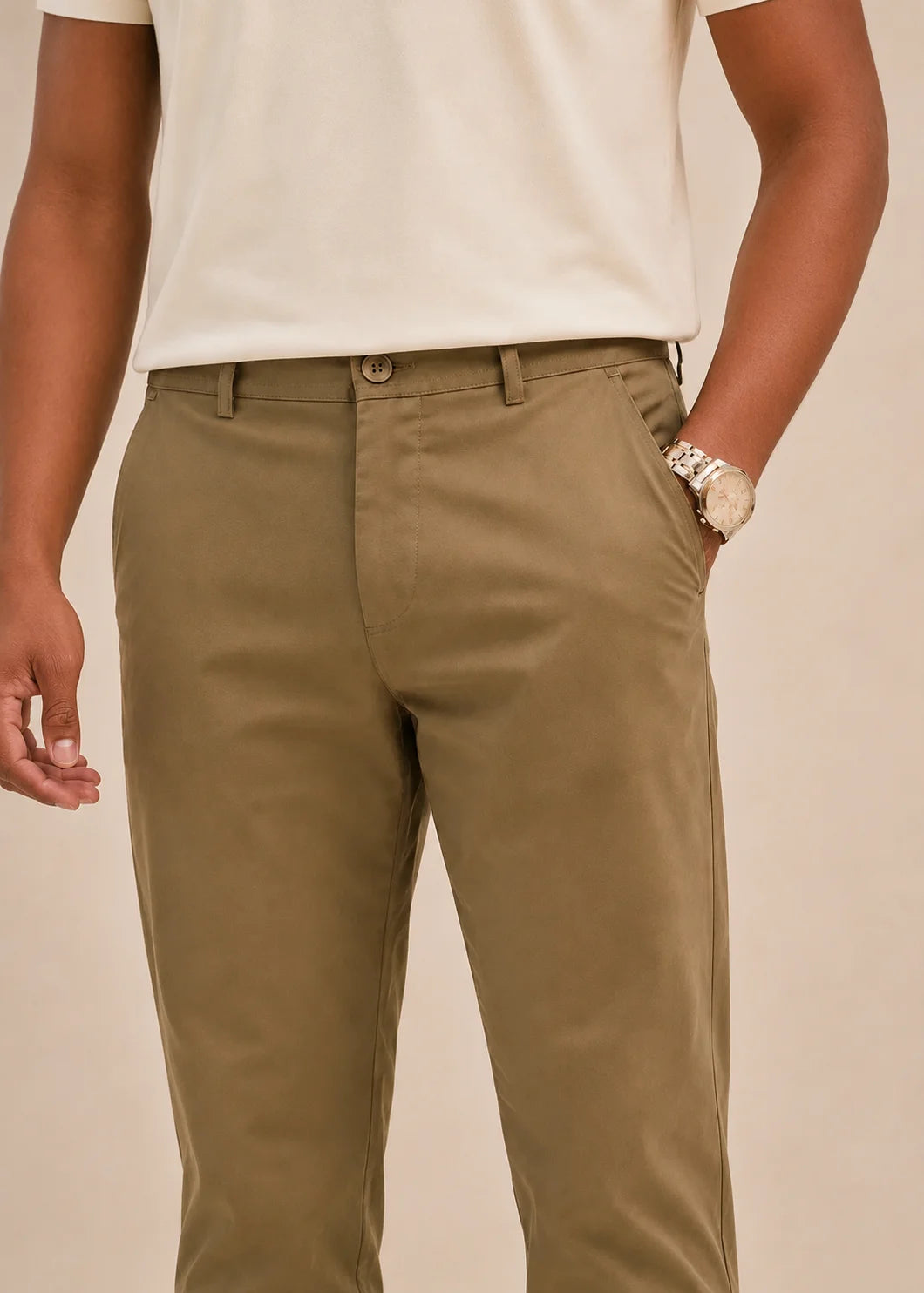 Brown Stretch Chinos