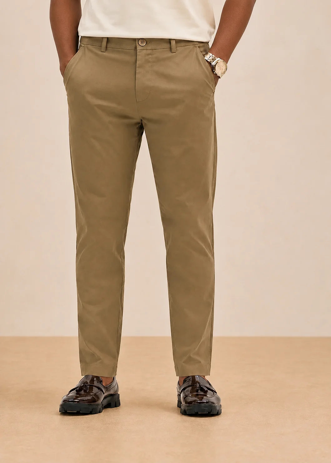Brown Stretch Chinos