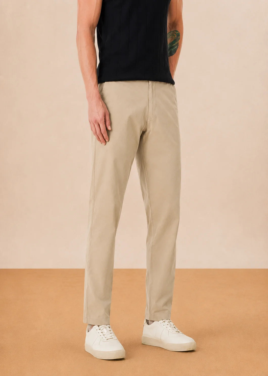 Stone Beige Stretch Chinos