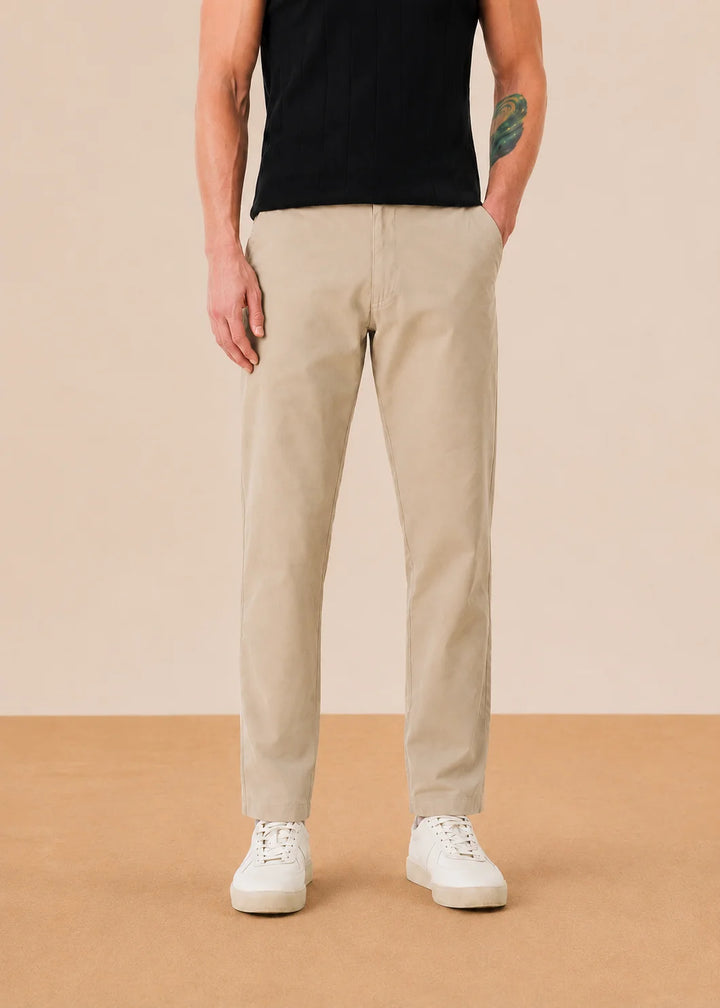 Stone Beige Stretch Chinos
