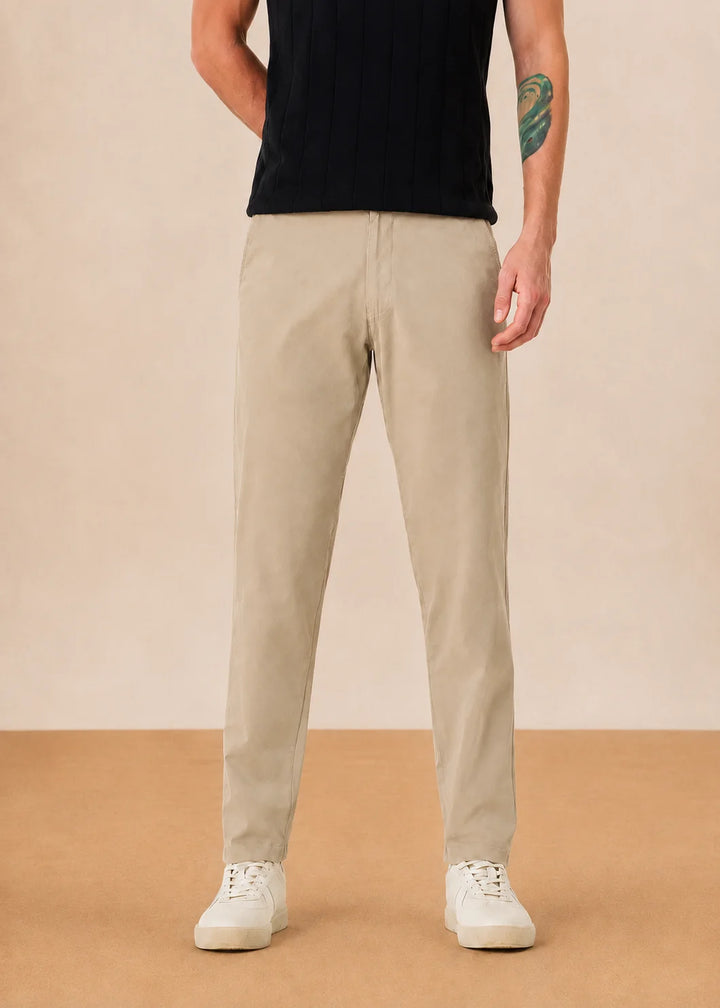 Stone Beige Stretch Chinos