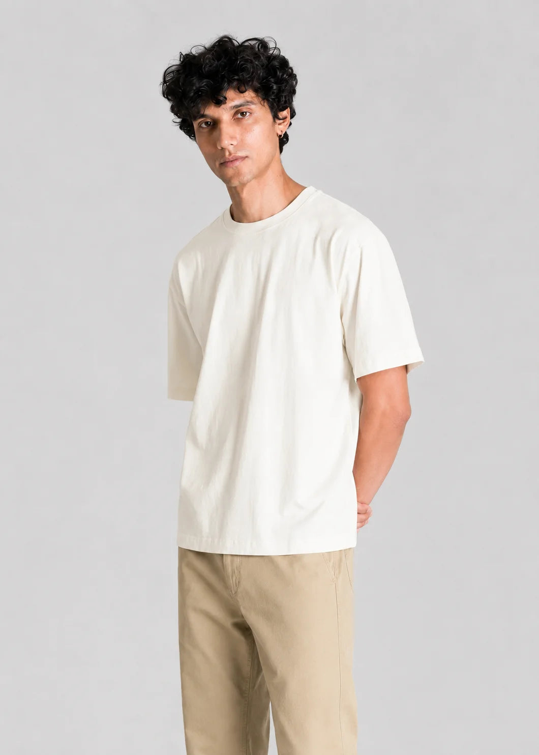 Heavy Box-Fit T-shirt — off white