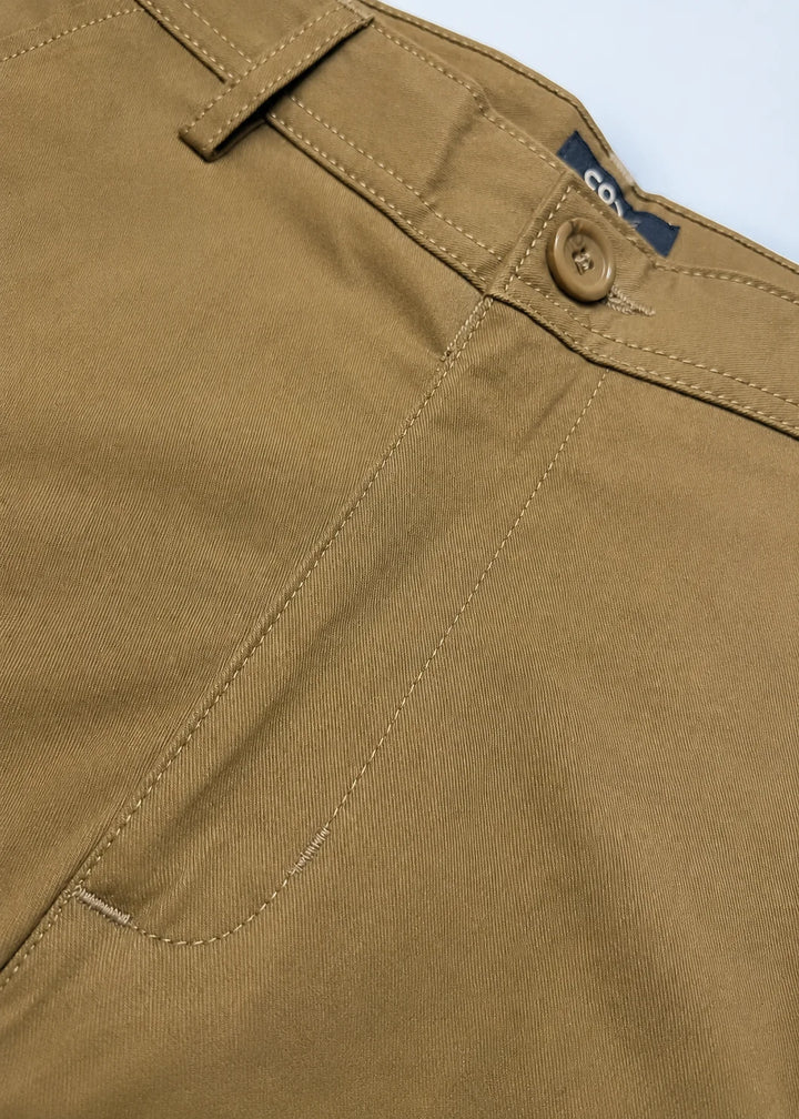 Brown Stretch Chinos Cotton Pant