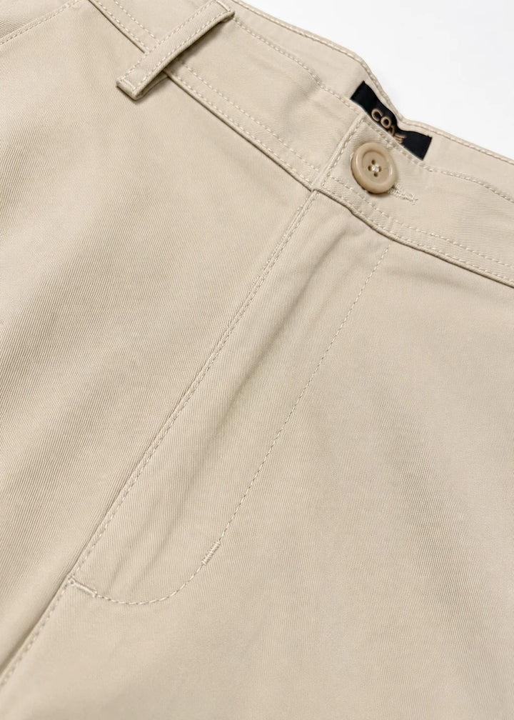 Stone Beige Stretch Chinos Cotton Pant