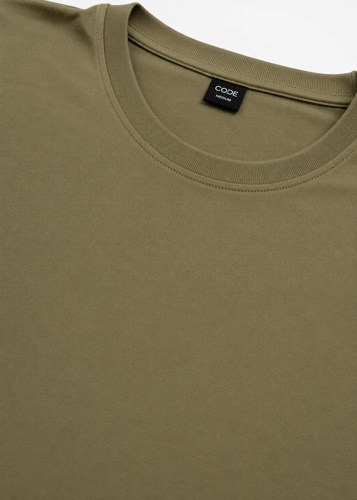 Oversized Cotton Stretch T-Shirt Pack of 2 - Tokyo-Bay & Olive Green