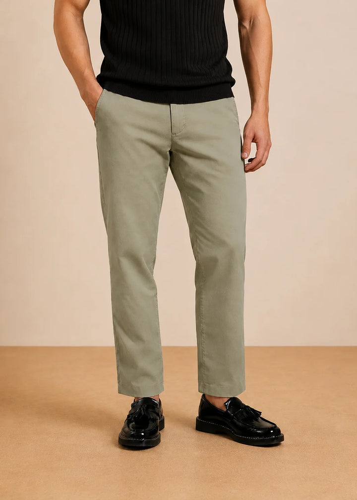 Pale Khaki Stretch Chinos