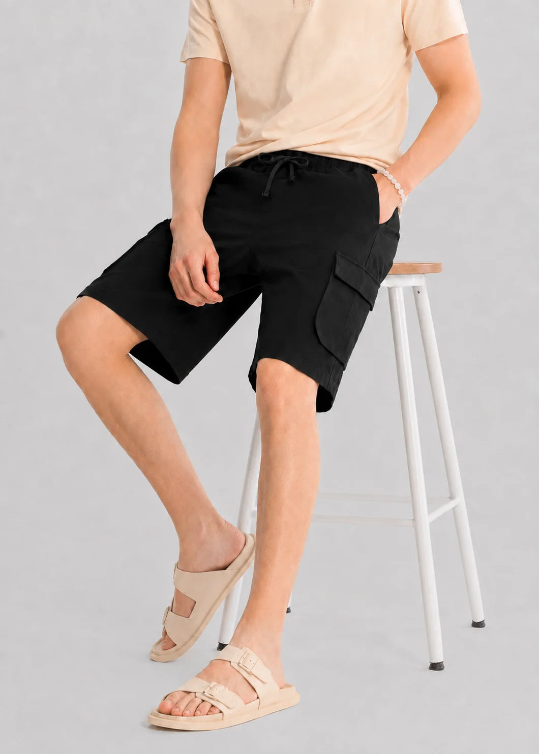 Black Cargo Midnight Shorts