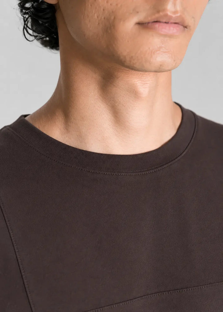 Mocha Brown Seam Detail T-Shirt