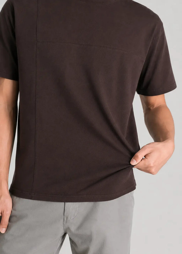 Mocha Brown Seam Detail T-Shirt