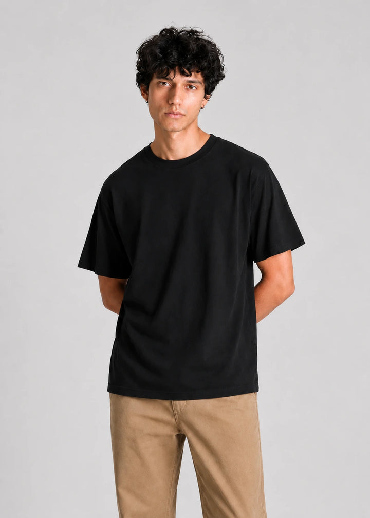 Cotton Stretch T-Shirt — Black